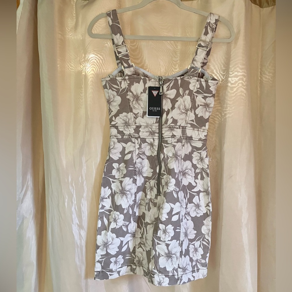 NWT Guess Chloe Printed Corset Dress in Taupe Floral Sz XS. - Picture 6 of 14